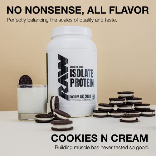 RAW Whey Isolate Protein Powder, Cookies N Cream - 100% Grass-Fed Sports Nutrition RAWBuy Supplements Australia