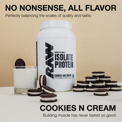 RAW Whey Isolate Protein Powder, Cookies N Cream - 100% Grass-Fed Sports Nutrition RAWBuy Supplements Australia