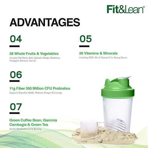 Fit & Lean Meal Shake, Fat Burning Meal Replacement, Protein, Fiber, Probiotics, Vanilla Fit & LeanBuy Supplements Australia