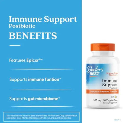 Doctors Best Immune Support Postbiotic, Supports Immune Function, Non-GMO, Gluten Free, Vegan 60 Veggie Caps Doctor's BESTBuy Supplements Australia