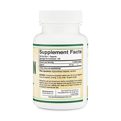 Apigenin Supplement - 50mg per Capsule, 120 Count (Powerful Bioflavonoid Found Double Wood SupplementsBuy Supplements Australia