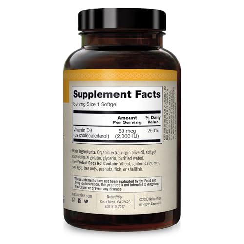 NatureWise Vitamin D3 2000iu (50 mcg) Healthy Muscle Function, and Immune Support NatureWiseBuy Supplements Australia
