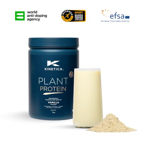 Kinetica Vanilla Flavour Plant Protein 1kg | Blend of Pea and Rice Protein | Vegan KineticaBuy Supplements Australia