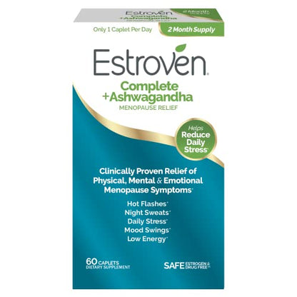 Estroven Complete + Ashwagandha Multi-Symptom Menopause Supplement for Women
