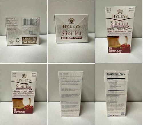 Hyleys Slim Tea Goji Berry Flavor - Weight Loss Herbal Supplement Cleanse and Detox Hyleys TeaBuy Supplements Australia