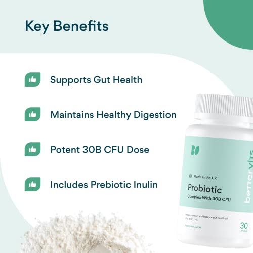 Bettervits Probiotic Complex | 30B CFU | Gut Health | Digestion | Bloating | IBS BettervitsBuy Supplements Australia