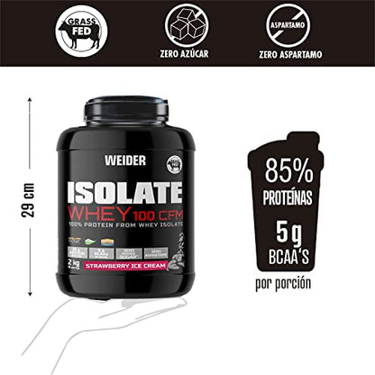 Weider Isolate Whey 100 CFM (2kg) Strawberry Ice Cream Flavour. Protein Powder with 25g Proteins WeiderBuy Supplements Australia