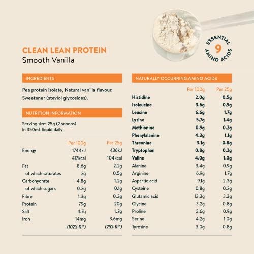 Vegan Protein Powders by Nuzest - Clean Lean Protein - Smooth Vanilla - Plant Based Pea Protein Shake NuzestBuy Supplements Australia