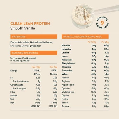 Vegan Protein Powders by Nuzest - Clean Lean Protein - Smooth Vanilla - Plant Based Pea Protein Shake NuzestBuy Supplements Australia