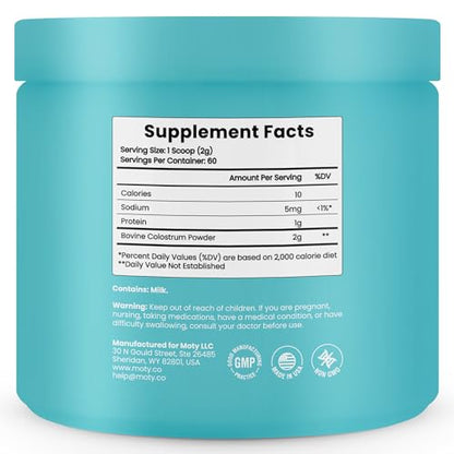 Moty Bovine Colostrum Grass Fed Powder Supplement for Gut Health, Muscle Recovery MotyBuy Supplements Australia
