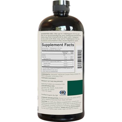 Viva Naturals Organic MCT Oil for Keto Coffee (32 fl oz) - Best MCT Oil Supplement Viva NaturalsBuy Supplements Australia
