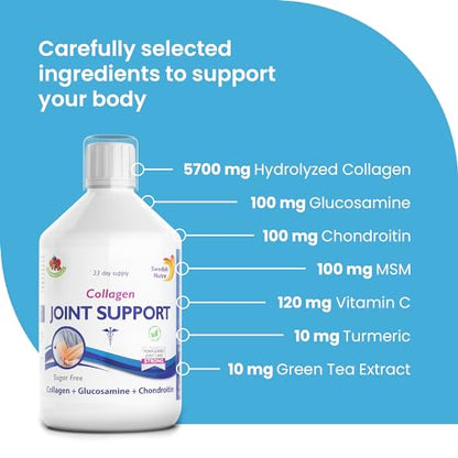Swedish Nutra Joint Support Collagen - Pack of 500ml, 33 Day Supply | Berry Flavour | with Vitmain C & Glucosamine Swedish NutraBuy Supplements Australia