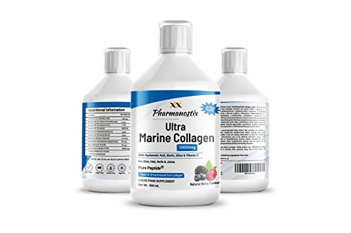 Marine Collagen Liquid 10000mg Sugar Free Berry Flavour, Hydrolysed Peptides, Hyaluronic Acid, Biotin, Silica, Vitamin C, Healthy Skin PharmanostixBuy Supplements Australia
