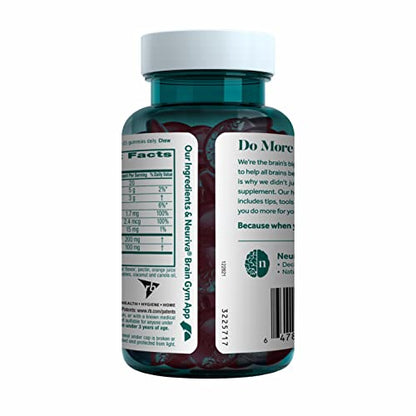 NEURIVA Plus Decaffeinated Nootropic Brain Supplement for Memory, Focus & Concentration & Cognitive Function, Clinically Tested NeuroFactor, Phosphatidylserine, Vitamins B6 B12,50ct Strawberry Gummies NEURIVABuy Supplements Australia