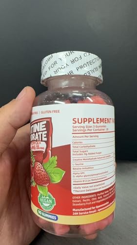 Creatine Monohydrate Gummies Complex for Men & Women -Advanced Formula W/L-Taurine + Vitamin B12, Sugar Free Chewable Supplement,90 Strawberry Gummies OpenovominsBuy Supplements Australia
