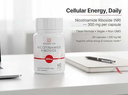 Sanare Lab NAD+ Supplement with Nicotinamide Riboside (NR) 300 mg | Cellular Energy & Metabolism Support | 60 Capsules Sanare LabBuy Supplements Australia