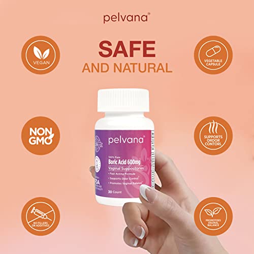 Pelvana Boric Acid Suppositories for Women 30 - for Vaginal pH Balance, Odor Control, Itching, & Discharge PelvanaBuy Supplements Australia