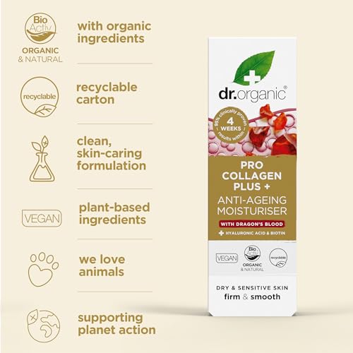 Dr Organic, Organic Pro Collagen with Dragons Blood, Natural, Vegan, Cruelty Free, Paraben & SLS Free, 50ml DR ORGANICBuy Supplements Australia