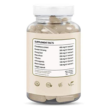 Hormone Balance for Women – Natural Female Energy & Mood Pills – Hot Flashes Menopause Relief Supplement with Vitex Chasteberry, Dong Quai, Maca Root Powder, Ginseng – 90 Veggie Capsules Herbal-avRayBuy Supplements Australia