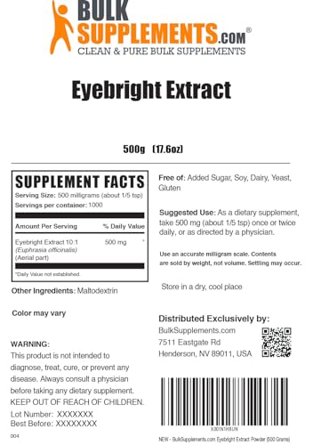 BULKSUPPLEMENTS.COM Eyebright Extract Powder - Eye Bright Extract - Eye Supplement BULKSUPPLEMENTS.COMBuy Supplements Australia