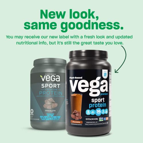 Vega Sport Premium Vegan Protein Powder, Chocolate - 30g Plant Based Protein, 5g BCAA VegaBuy Supplements Australia