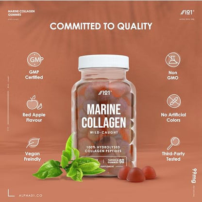 Marine Collagen Gummies - Wild-Caught Marine - Tapioca Based - High Potency Hydrolysed Marine Collagen Gummies ALPHA01Buy Supplements Australia