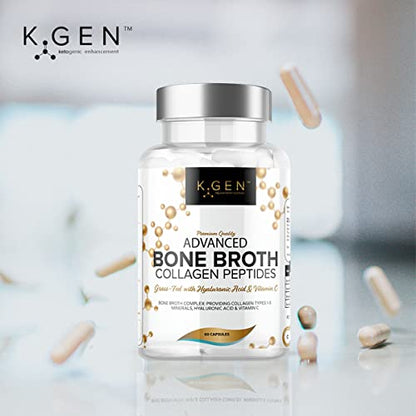 Pure Bone Broth Collagen Supplement Capsules Grass Fed Advanced Blend of Multi Collagen K GEN rejuvenation nutritionBuy Supplements Australia