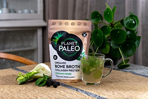 Planet Paleo Organic Bone Broth - Cooling Herbs (450g, 50 Servings) Organic, Grass Fed, High Protein Planet PaleoBuy Supplements Australia