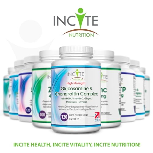 Glucosamine and Chondroitin High Strength Complex with MSM, Vitamin C, Ginge Incite NutritionBuy Supplements Australia
