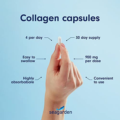 Seagarden Marine Collagen Capsules + Vitamin C | Collagen Peptides (Type I & III) SEAGARDENBuy Supplements Australia