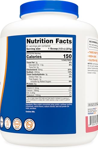Nutricost Whey Protein Concentrate (Strawberry Milkshake) 5LBS - Gluten Free NutricostBuy Supplements Australia