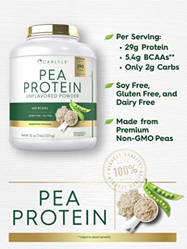 Carlyle Pea Protein Powder with BCAA'S 7lb | Unflavored | 29G Protein | Non-GMO, Gluten CarlyleBuy Supplements Australia
