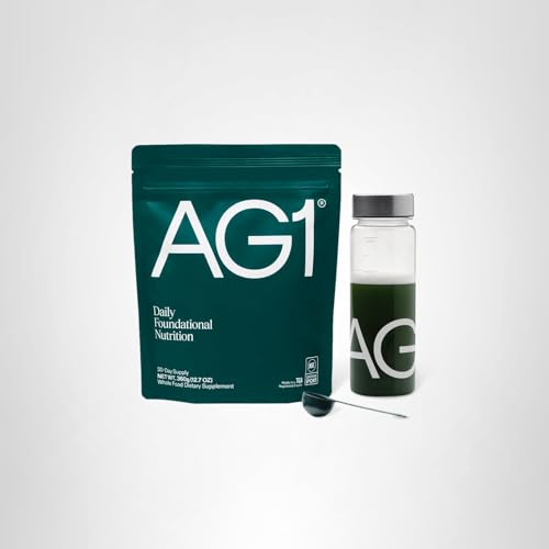 AG1 Greens Powder Supplement | Improve Gut Health | Multivitamin, Probiotic, Gluten Free, Vegan and Keto Friendly | Shaker & Scoop Included | 75 Vitamins (Athletic Greens), Classic Formula AG1 buy supplements Au