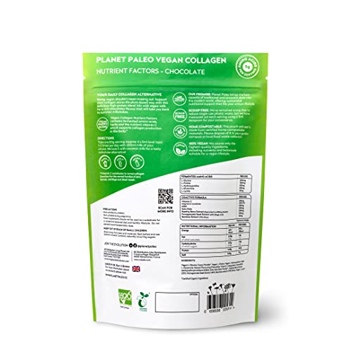 Planet Paleo Vegan Collagen (Chocolate, 255g) - Vegan Collagen Powder - High Protein Planet PaleoBuy Supplements Australia