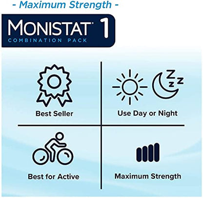 Monistat 1-Day | Day or Night Combination | Yeast Infection Treatment, Prefilled, 1 Pack MonistatBuy Supplements Australia