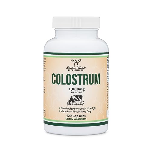 Colostrum Supplement 120 Capsules, 1,000mg per Serving (Bovine Colostrum Powder Double Wood SupplementsBuy Supplements Australia