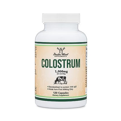 Colostrum Supplement 120 Capsules, 1,000mg per Serving (Bovine Colostrum Powder Double Wood SupplementsBuy Supplements Australia