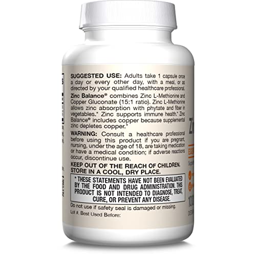 Jarrow Formulas Zinc Balance 15 mg - 100 Servings (Veggie Caps) - Zinc with Copper - Essential Minerals for Immune System Support - Immune Support Supplement - Gluten Free Copper Supplement, Vegan Jarrow FormulasBuy Supplements Australia