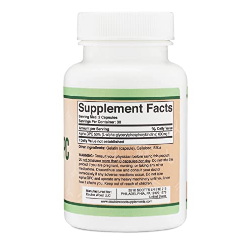 Alpha GPC Choline 600mg Capsules - Brain Support Supplement for Focus, Memory Double Wood SupplementsBuy Supplements Australia