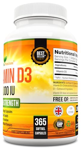 Vitamin D 4,000 IU Softgels, Maximum Strength Vitamin D3 Supplement, 365 Easy to Swallo Vita PremiumBuy Supplements Australia