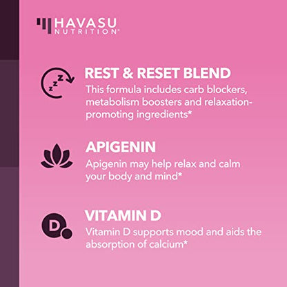 Night Time Fat Burner for Women | Weight Loss and Sleep Support Blend With Apigenin HAVASU NUTRITIONBuy Supplements Australia