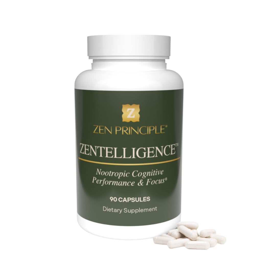 Zen Principle Zentelligence™ Focus Nootropic Supplement for Students & Professionals | Energy, Memory & Stress Support | Jitter-Free Formula with L-Theanine, Ginkgo Biloba, Huperzine A. 90 Capsules Zen PrincipleBuy Supplements Australia