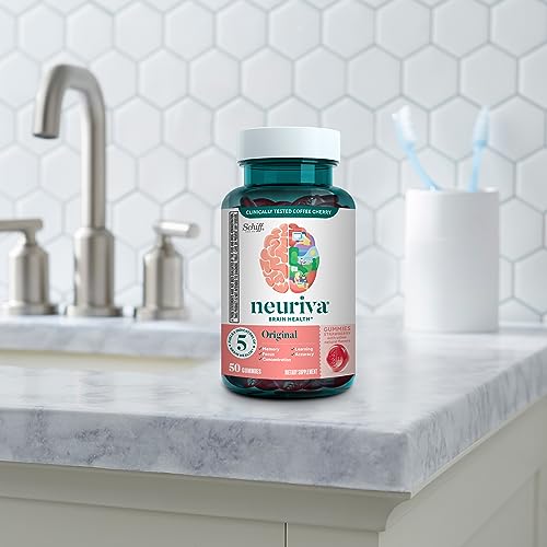 NEURIVA Original Brain Supplement for Memory, Focus & Concentration + Learning & Accuracy with Clinically Tested Nootropics Phosphatidylserine and Neurofactor, Strawberry Flavor, 50 Gummies NEURIVABuy Supplements Australia