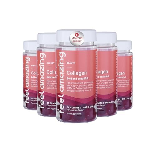 Collagen Gummies with Vitamins A and C, 500mg of Marine Collagen Per Serving, Advanced Skin Support, Feel AmazingBuy Supplements Australia