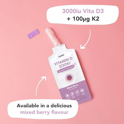 Zooki 3000iu Liposomal Vitamin D3 + K2 Liquid Sachets | 4X Higher Absorption Clinically Proven yourzookiBuy Supplements Australia