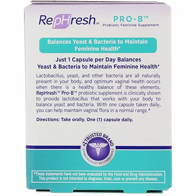 RepHresh Pro-B Vaginal Probiotic Feminine Supplement One Bottle 30 Count RephreshBuy Supplements Australia
