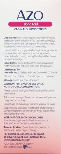 AZO Boric Acid Vaginal Suppositories, Helps Support Odor Control and Balance Vaginal PH AZOBuy Supplements Australia