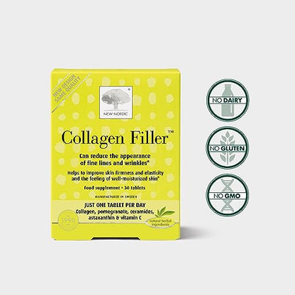 New Nordic Skin Care Collagen Filler 60 Tablets - Reduce The Formation of Wrinkles with Marine Collagen New Nordic LtdBuy Supplements Australia