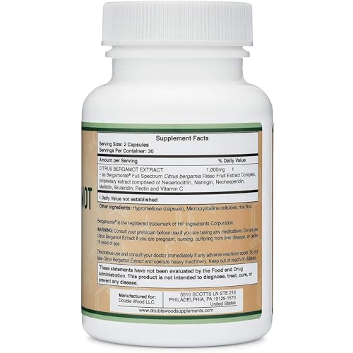 Citrus Bergamot Supplement - Only Patented, Clinically Proven Bergamot Extract - 1,000mg Double Wood SupplementsBuy Supplements Australia