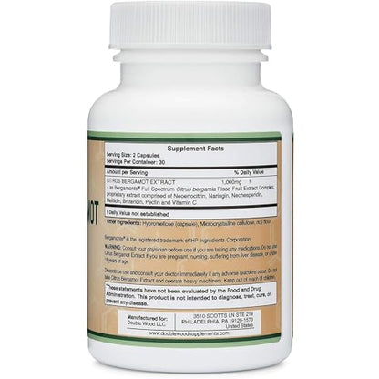 Citrus Bergamot Supplement - Only Patented, Clinically Proven Bergamot Extract - 1,000mg Double Wood SupplementsBuy Supplements Australia